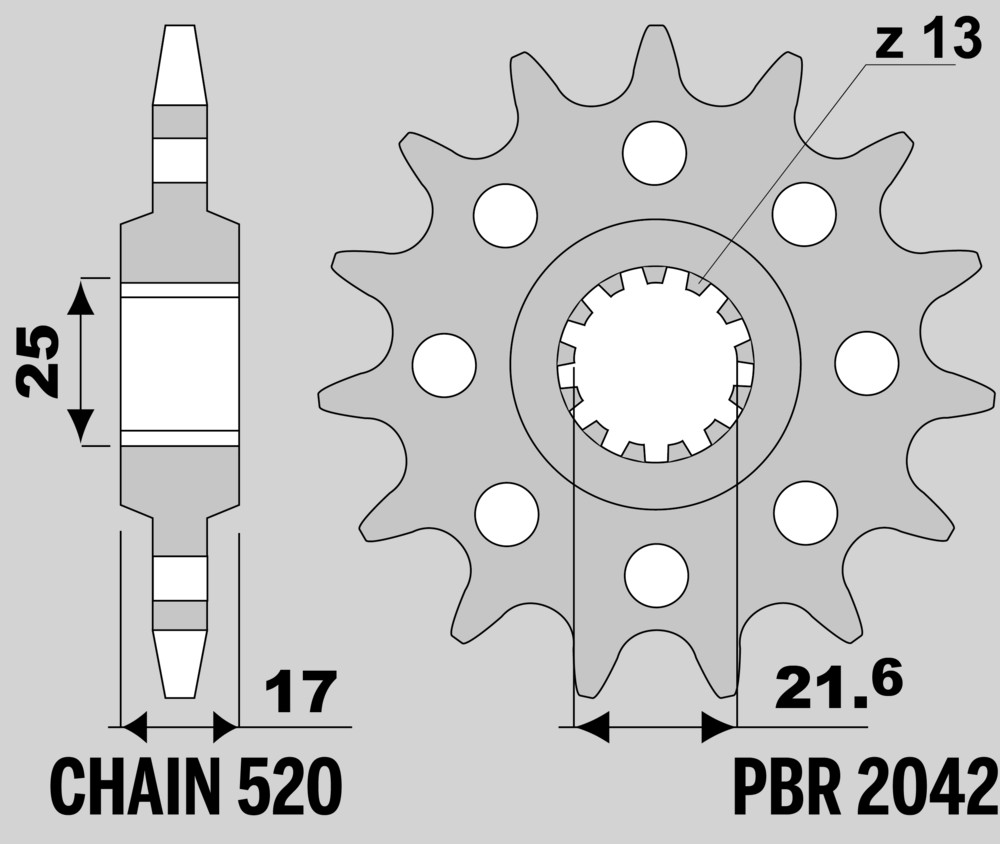 SPROCKETS PBR FRONT 2042-16
