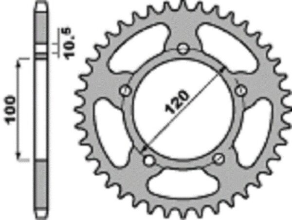 SPROCKETS PBR REAR 4396-44 - Image 2
